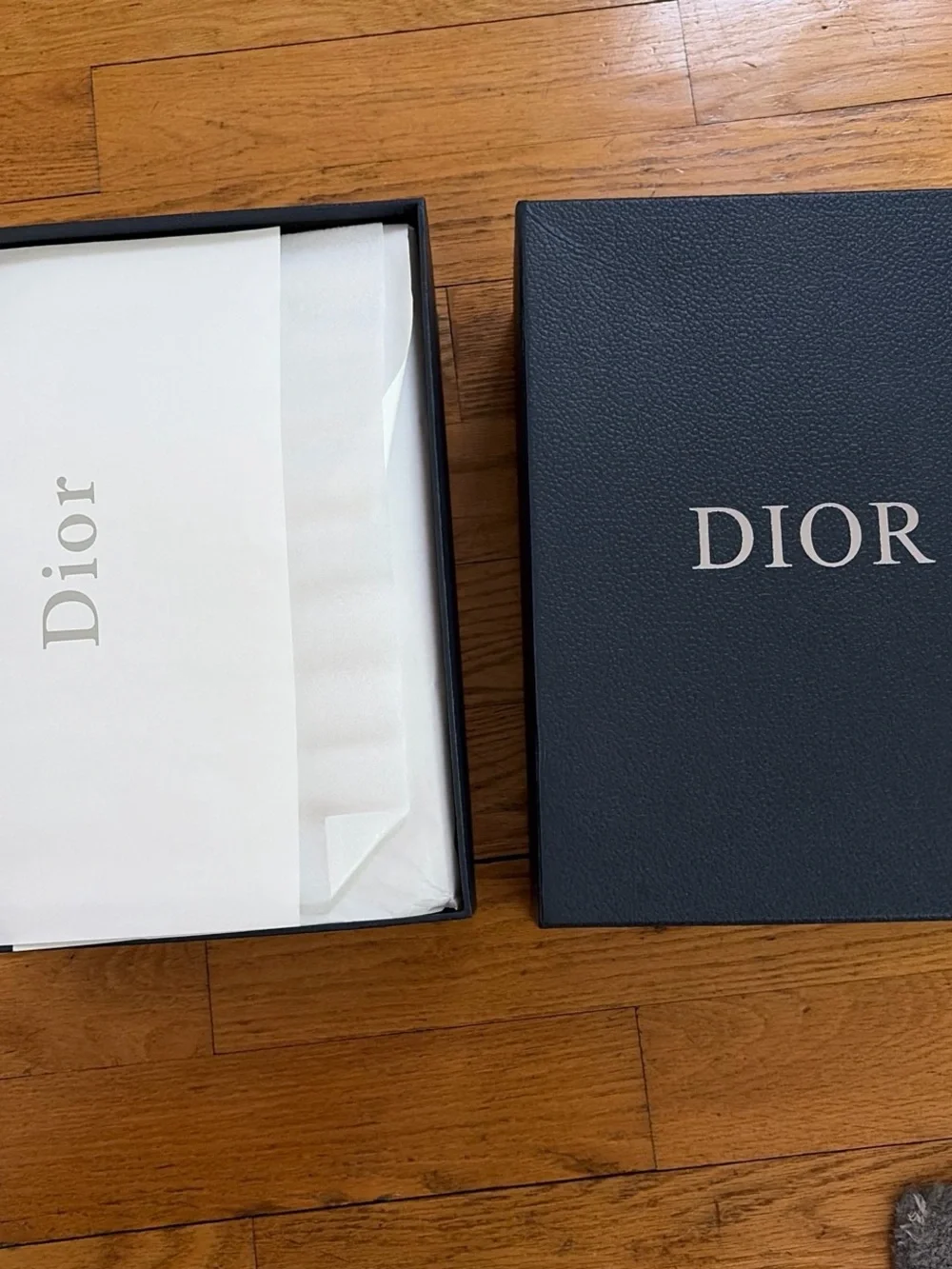 Dior Textured Dark Blue Presentation Box with White Logo